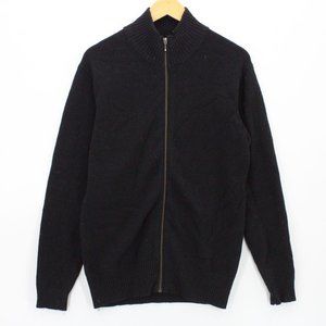 WoolOvers Sweater Mens Black Casual Full Zip Long Sleeve Wool Size Small S